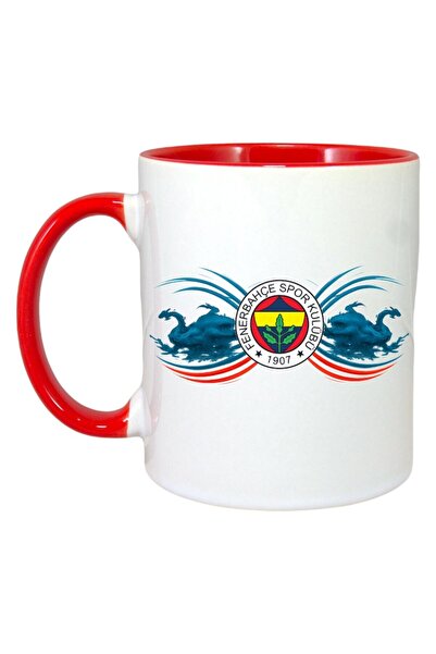 INOVATIX Cana Alba Personalizata, Fenerbahce Turcia, Maner Si Interior Rosu, ...