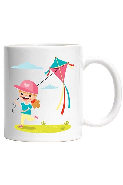 INOVATIX Personalized white mug, Sky, Child, Cap, Kite, Toy, Heart, INOVATIX®. 330ml
