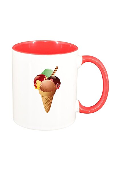 INOVATIX Персонализирана бяла чаша, Lollypop, червена вътрешност, D408, INOVA...