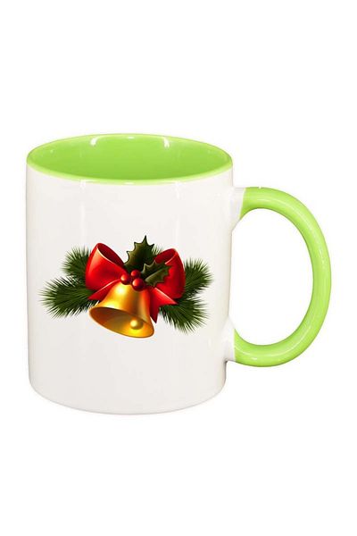 INOVATIX Personalized white mug, Christmas, light green interior, D169, INOVATIX®. 330ml