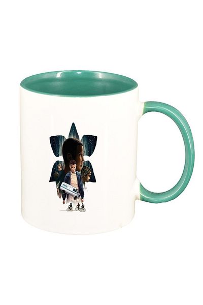 INOVATIX Husă albă personalizată, Stranger Things, interior verde, D1299, INOVATIX®. 330ml