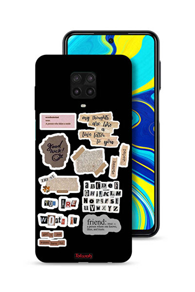 Tolwak غطاء حماية لهاتف شاومي ريدمي نوت 9 برو، ملصقات عبارات الحظ السعيد