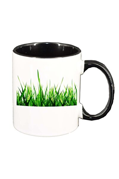 INOVATIX Cana alba personalizata, Iarba, interior negru, D242, INOVATIX®. 330ml