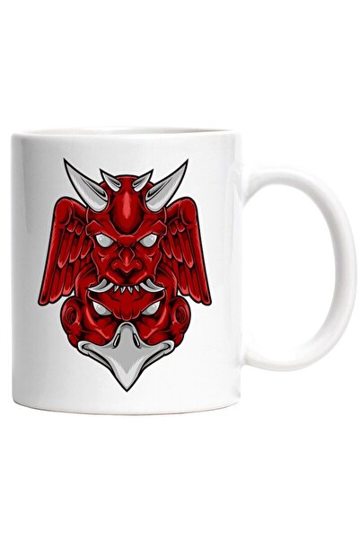 INOVATIX Cana alba personalizata, Totem, Diavol, Pasare, Monstru, Aripi, Coarne, INOVATIX®. 330ml