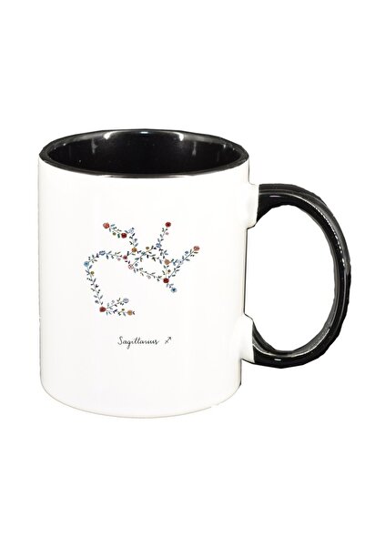 INOVATIX Cana alba personalizata, Zodiac, Sagittarius, interior negru, D1380,...