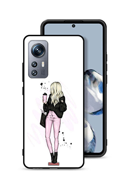 Tolwak غطاء حماية لهاتف Xiaomi 12S بتصميم فتاة تحمل كوب قهوة