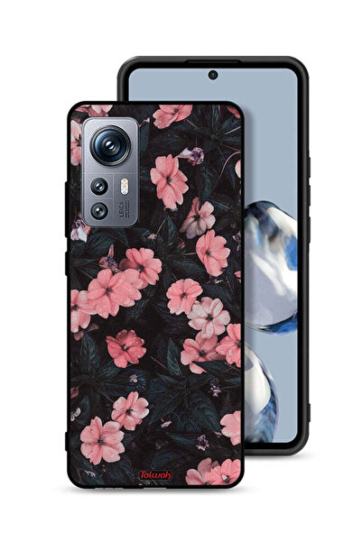 Tolwak غطاء حماية لهاتف Xiaomi 12S - لون الخوخ والورود الصغيرة