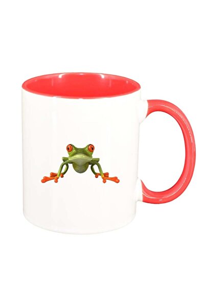 INOVATIX Cana alba personalizata, Broasca, interior rosu, D187, INOVATIX®. 330ml