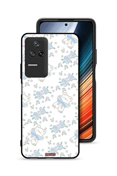 Tolwak غطاء حماية لهاتف شاومي ريدمي K40S بطبعة دب تيدي لطيف وزهور