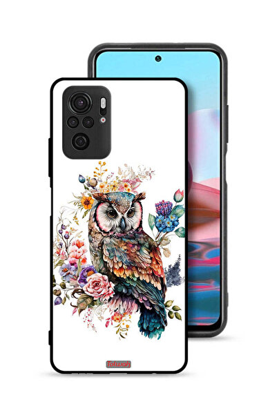 Tolwak Xiaomi Redmi Note 10S Protective Case Cover Owl Abstract Art