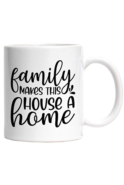 INOVATIX Персонализирана бяла чаша, Семейството прави тази къща дом - мир, ра...