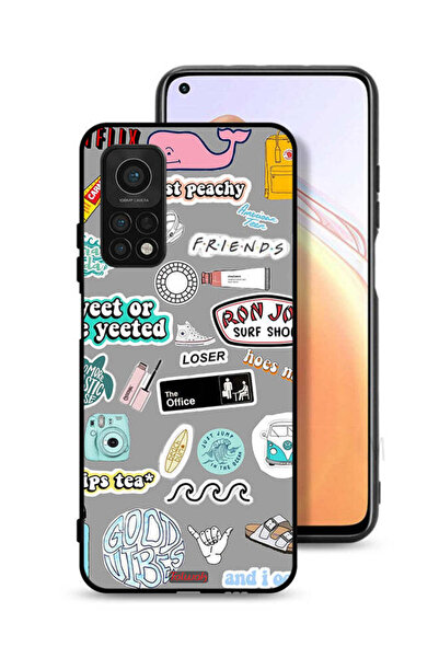 Tolwak Xiaomi Mi 10T 5G Protective Case Cover Good Vibes Stickers