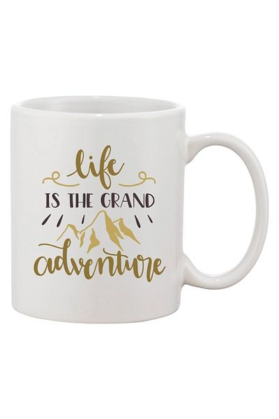 INOVATIX Cana alba personalizata, personalizata 'Life is the grand adventure'a, INOVATIX®. 330ml