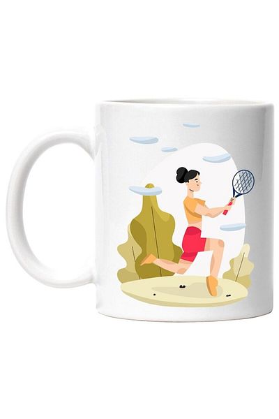 INOVATIX Personalized white mug, Tennis, Player, Racket, Clouds, Nature, Trees, Sport, INOVATIX®. 330ml