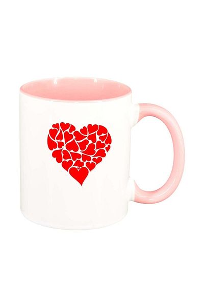 INOVATIX Cana alba personalizata, Love, interior roz, D333, INOVATIX®. 330ml