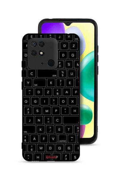 Tolwak غطاء حماية لهاتف Xiaomi Redmi 10C بنمط مفاتيح لوحة المفاتيح العشوائية