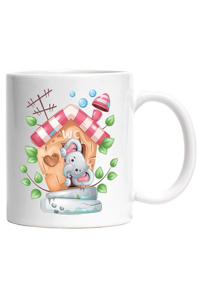 INOVATIX Personalized white mug, Elephant, Toilet, Antenna, Tree, Stairs, INOVATIX®. 330ml