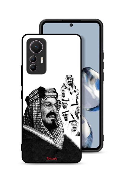 Tolwak غطاء حماية لهاتف شاومي 12 لايت، ملصق فني أبيض وأسود لملوك المملكة العر...