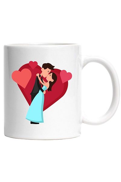 INOVATIX Personalized white mug, Kiss, Heart, Dance, Couple, INOVATIX®. 330ml