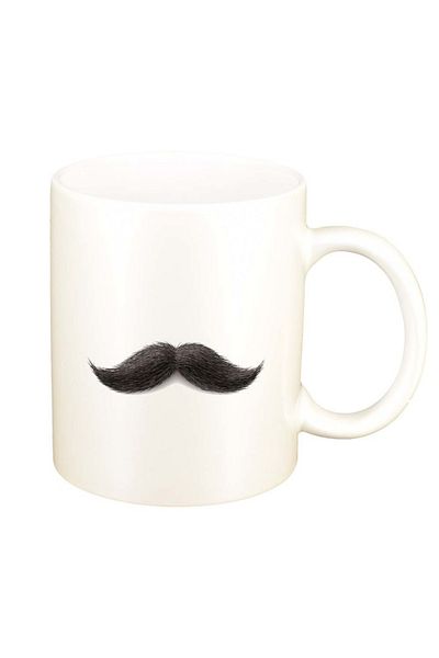 INOVATIX Personalized white mug, Mustache, D234, INOVATIX®. 330ml