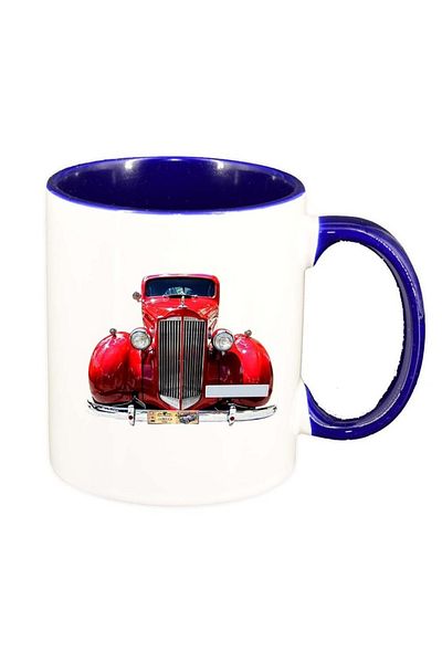 INOVATIX Personalized white mug, Old School Car, dark blue interior, D1007, INOVATIX®. 330ml