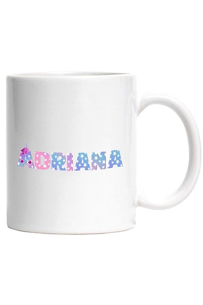 INOVATIX Cana alba personalizata, Numele Adriana, Unicorn, Printesa, Fairytale, Dragut, INOVATIX®. 330ml