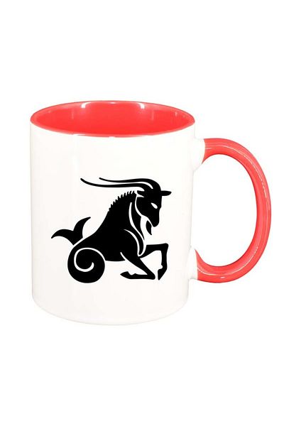 INOVATIX Personalized white mug, Zodiac sign, red interior, D159, INOVATIX®. 330ml