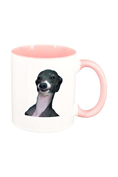 INOVATIX Cana alba personalizata, Caine, interior roz, D177, INOVATIX®. 330ml