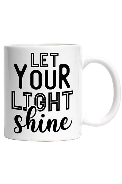 INOVATIX Personalized white mug, message that encourages you to let your light shine, INOVATIX®. 330ml