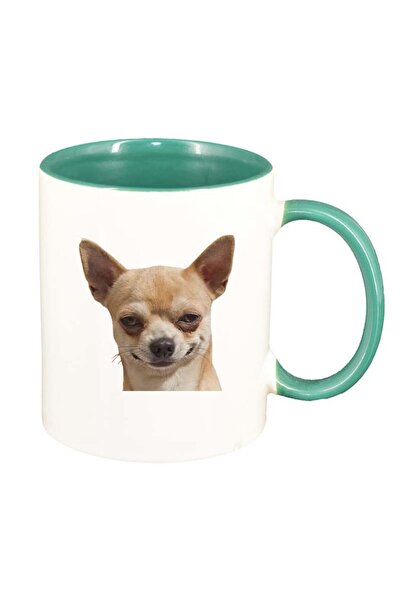 INOVATIX Cana alba personalizata, Caine, interior verde, D183, INOVATIX®. 330ml