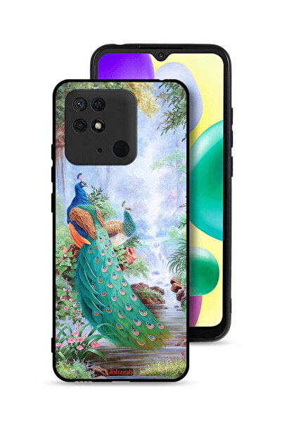 Tolwak غطاء حماية لهاتف شاومي ريدمي 10 سي بنقشة الطاووس