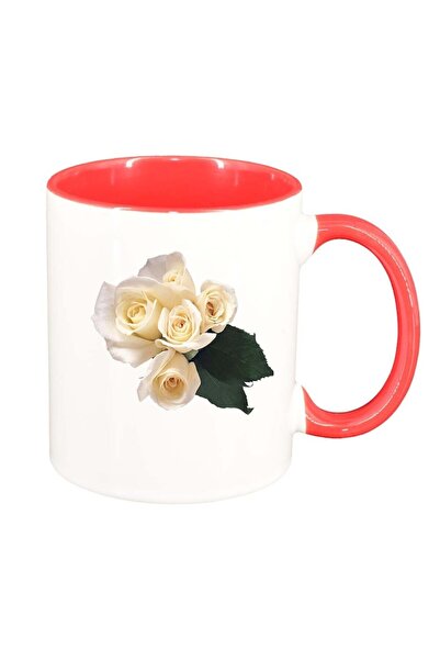 INOVATIX Cana alba personalizata, Rose, interior rosu, D360, INOVATIX®. 330ml