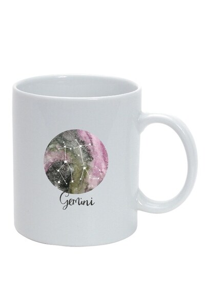 INOVATIX Cana alba personalizata, Zodiac, Gemini, alb, D1390, INOVATIX®. 330ml