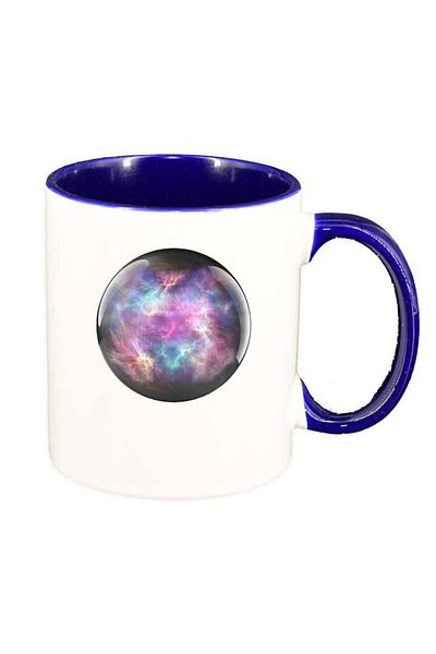 INOVATIX Personalized white mug, Space, dark blue interior, D229, INOVATIX®. 330ml