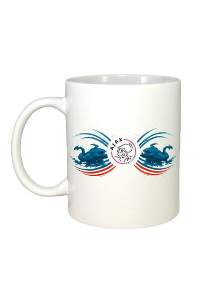 INOVATIX Personalized White Mug, Ajax Amsterdam, White Handle and Interior, ®. 330ml