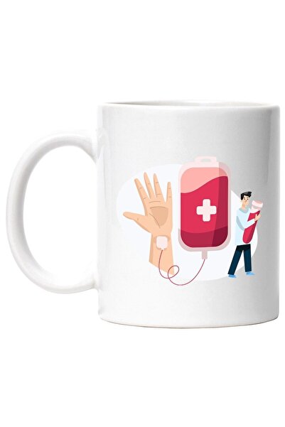 INOVATIX Cana alba personalizata, Transfuzie, Donatie, Sange, Eprubeta, Docto...