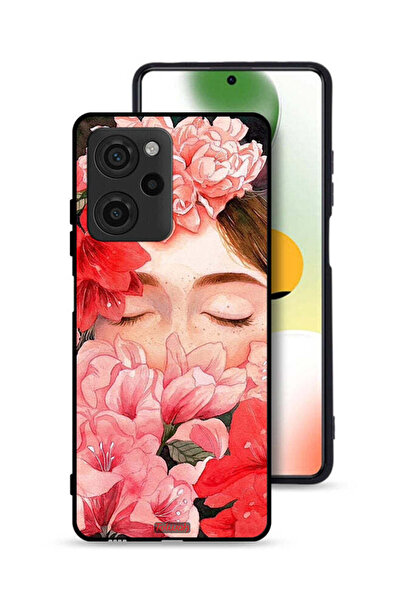 Tolwak غطاء حماية لهاتف شاومي بوكو X5 برو، وجه فتاة مخفي في فن الزهور