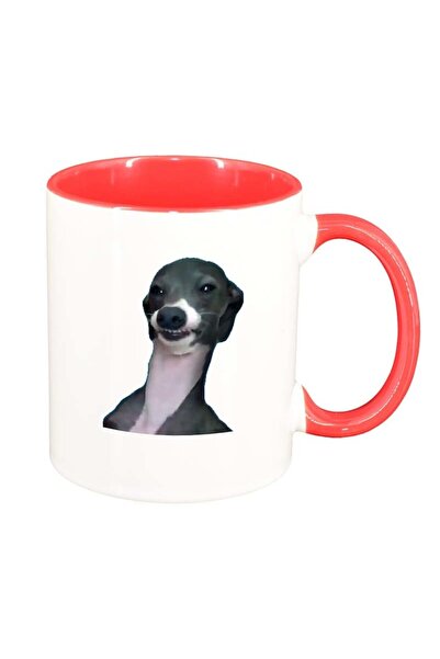 INOVATIX Cana alba personalizata, Caine, interior rosu, D177, INOVATIX®. 330ml