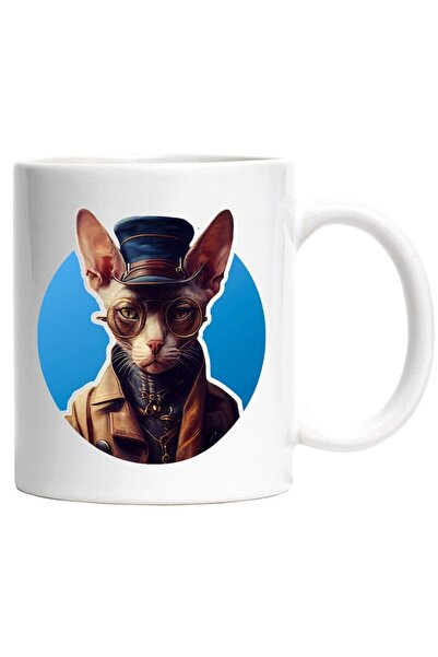 INOVATIX Cana alba personalizata, , Portret, Ochelari, Sapca, Jacheta, Helanc...