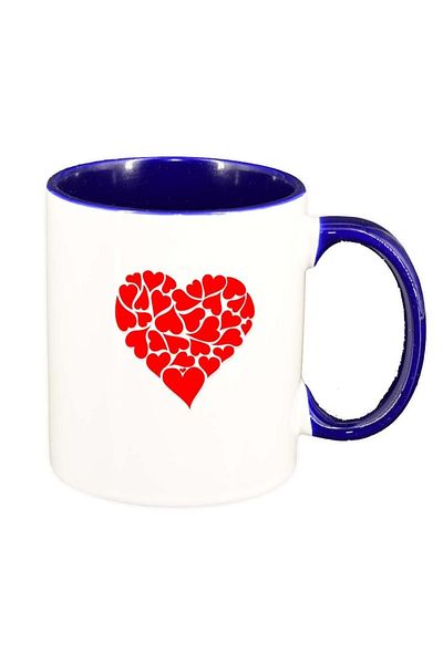 INOVATIX Cana alba personalizata, Love, interior albastru inchis, D333, INOVATIX®. 330ml