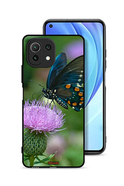 Tolwak غطاء حماية لهاتف شاومي مي 11 لايت بتصميم فراشة على زهرة