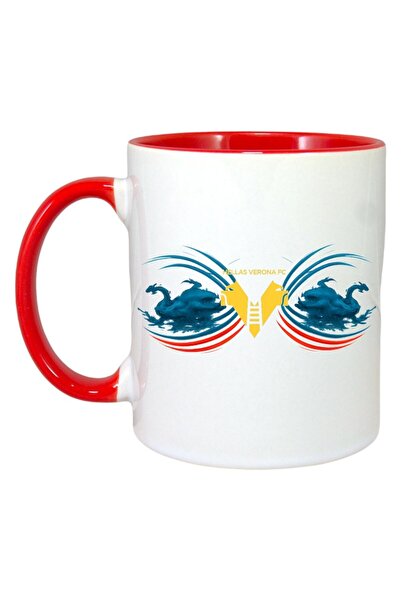 INOVATIX Cana Alba Personalizata, Hellas Verona Italia, Maner Si Interior Rosu, ®. 330ml