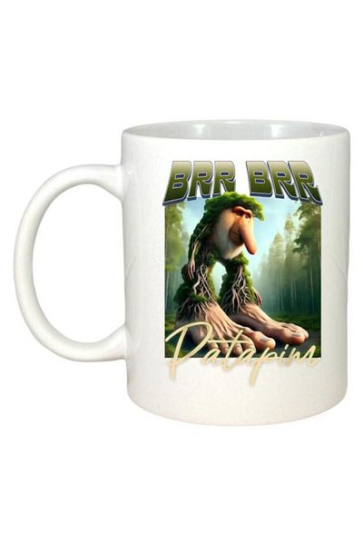 INOVATIX Personalized White Mug, Brr Brr Patapim, White Handle and Interior, ®. 330ml