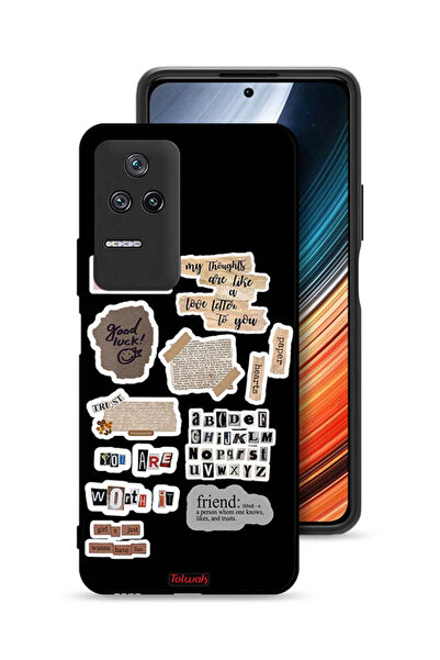 Tolwak غطاء حماية لهاتف شاومي ريدمي K50 برو مع ملصقات عبارات الحظ السعيد