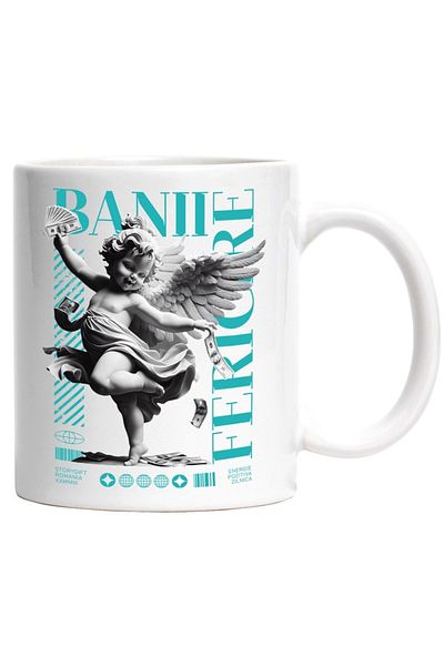 INOVATIX Personalized white mug, Angel - Money, Happiness, Daily Positive Energy, INOVATIX®. 330ml