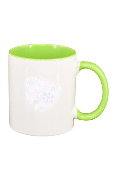 INOVATIX Cana alba personalizata, Fulgi de zapada, interior verde deschis, D2...