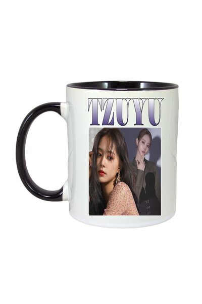 INOVATIX Cana Alba Personalizata, Formatia/trupa Tzuyu, Maner Si Interior Negru, ®. 330ml