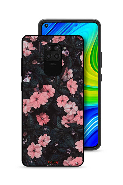 Tolwak غطاء حماية لهاتف شاومي ريدمي نوت 9 - لون الخوخ والورود الصغيرة