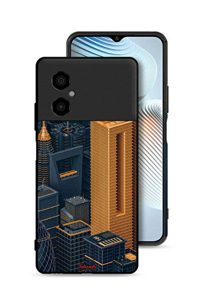 Tolwak Xiaomi Poco M4 5G Protective Case Cover Buildings Art