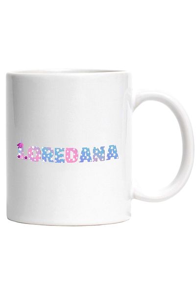 INOVATIX Personalized white mug, Name Loredana, Unicorn, Princess, Fairytale, Cute, INOVATIX®. 330ml
